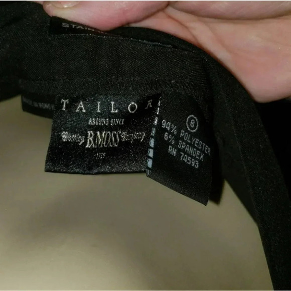 Tailor by B. Moss 6‎ black dress pants with embroidered flowers Boho Retro Y2K - Picture 6 of 6